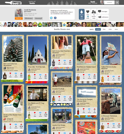Botl.com Website - Botl Wall